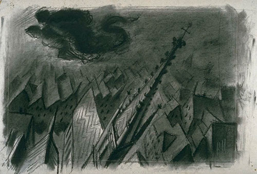 Splitscreen-review Dessin de Robert Herlth pour l'article sur Faust de FW Murnau 1926